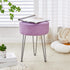 Cpintltr Vanity Stool - Velvet Ottoman Bench, Round Modern Dressing Stool, Small Side Table Footstool with Metal Leg