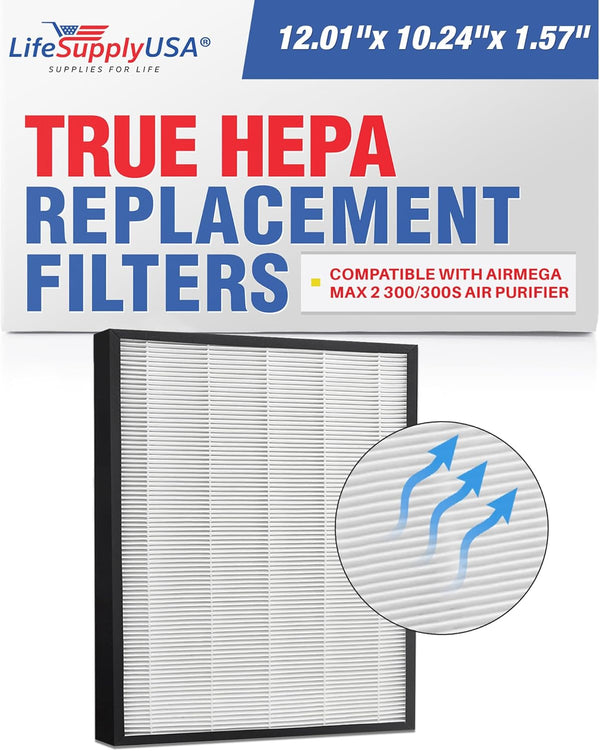 True HEPA Max2 Filter AP-1515-FP for Coway Airmega 300 / 300S Air Purifiers by LifeSupplyUSA