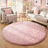 Ophanie Pink Round Rugs 5Ft Circle Area Rug, Cute Fluffy Fuzzy Girls