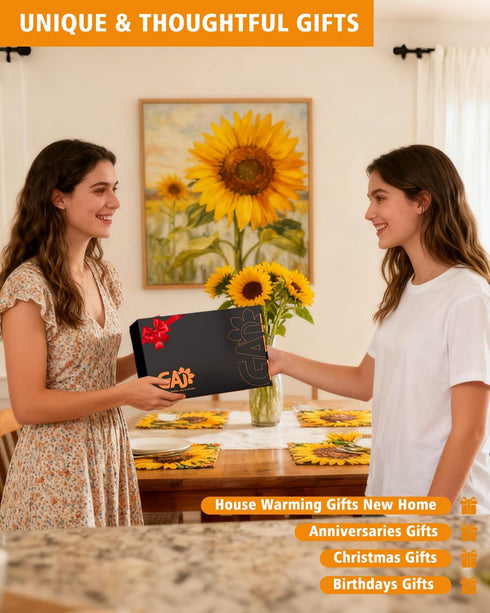 GAJ Counter 3D Sunflower Paper Towel Holder - Sunflower Decor for Kitchen Farmhouse Bathroom - Gifts for Women Mom