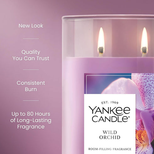 Yankee Candle Large Tumbler 20 oz Scented Candle, Wild Orchid, Premium Plant Wax Blend with 80 Hour Burn Time