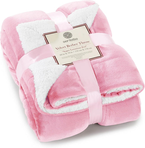 Genteele Sherpa Throw Blanket Super Soft Reversible Ultra Luxurious Plush Blanket, 60