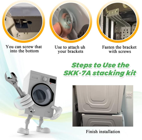 2024 UPGRADED SKK-7A SKK8K Stacking Kit for Samsung Washer & Dryer, Replace for SKK-7A SK-5A