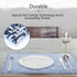 DACHUI Placemats Set of 6, Durable Water Resistant Linen Look Woven Table Mats, Washable, Blue