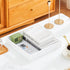 12x12x2H Inches Countertop, Glossy White Acrylic Serving Tray with Handles, - Spill Proof, Decorative Trays for Ottoman