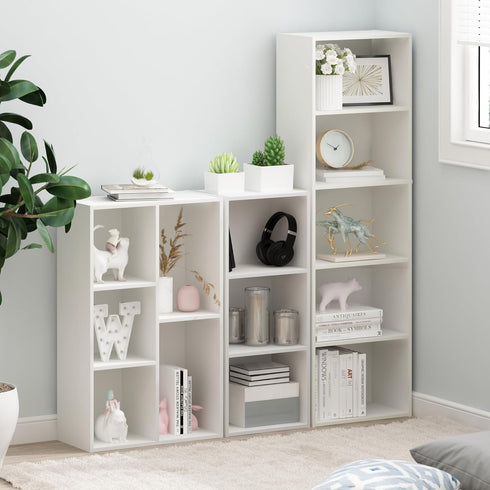 3-Cube 9.3 12 31.5, Furinno LUDER Book Shelf, Bookshelf, Bookcase with Open Shelves, x x Easy Assembly, for Living