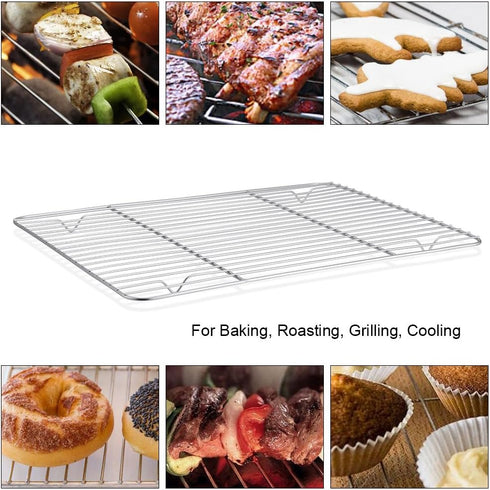P&P CHEF Baking Rack Pack of 2, Stainless Steel Cooling Rack for Cooking, Baking, Roasting, and Grilling