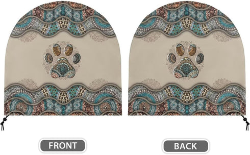 Boho Paw Print Industrial Fan Cover, Waterproof & Dustproof for 24" High Velocity Heavy Duty Drum Fan