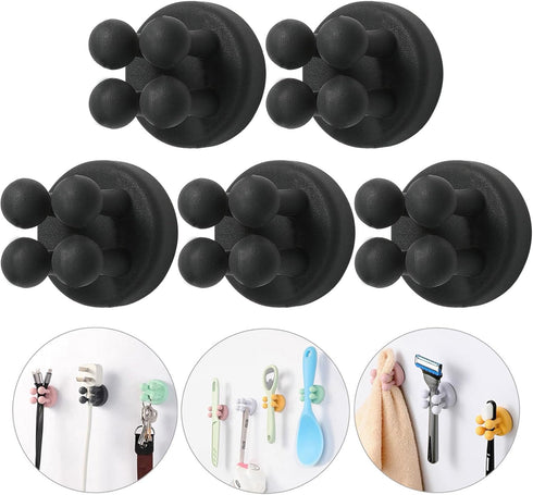 6Pcs iBetterLife Razor Holder for Shower Hooks Self Adhesive Wall Mounted Single Hook for Hanging Toothbrush