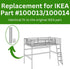 Spare Hardware Parts Bunk Bed Threaded Screw, Replacement for IKEA Part #100013/100014, Pack of 4