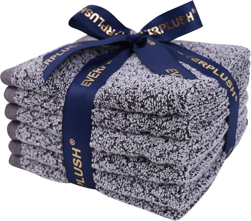 Everplush 6-Pack Premium Washcloths Set Ultra Absorbent, Super Soft Essential Washcloths for