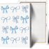 Pnsoien Trendy Blue Bow Canvas Wall Art - Watercolor Light Blue Bow Prints for Bedroom Living Room 12x16in Framed