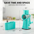Zulay Rotary Cheese Grater, 5 Blade Manual Hand Crank Cheese Shredder, Calm Teal