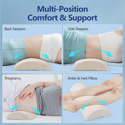Cozyhealth 3.15"H*23.6"L - - Soft Lumbar Pillow for Sleeping, Memory Foam Back Lumbar Support Cushion for Lower Back