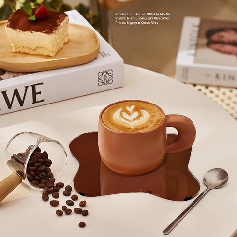Toyarone Table(1, Acrylic Coaster for Desk, Transparent Coaster Decorative Plates, Clear Cloud Shape Coffee Cup Mats