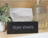 AuldHome Farmhouse Dryer Sheet Dispenser (Black) - Enamelware Fabric Softener Sheet Holder for Countertop Laundry Room.