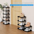 Altdnmaf 6 Tier Vertical Narrow Shoe Rack, Stackable Tall Skinny Shoerack, Compact Single Shoes Storage Tower for Slim