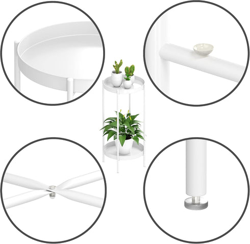 OVICAR Plant Stand Indoor Outdoor - Metal Flower Pot Holder Table Tall Potted Rack Organizer Rustproof Plant Display