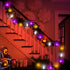 UZKEW 16.4FT 30 8 Halloween String Lights, LED Pumpkin Bat Ghost Battery Operated Orange and Purple Lights Strobe