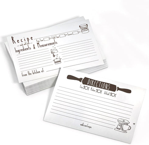 Premium Thick Recipe Cards 4x6 Double-Sided - 50 Pcs Quality Thick Card Stock