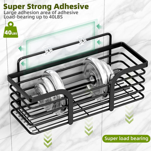 Yougai Shower Caddy, Shower Organizer with Soap Holder and Hooks, Rustproof Shower Shelves, No Drilling Bathroom