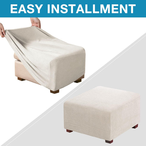 Flamingo P Stretch Ottoman Cover Square Ottoman Slipcovers Furniture Protector Folding Storage Stool Furniture