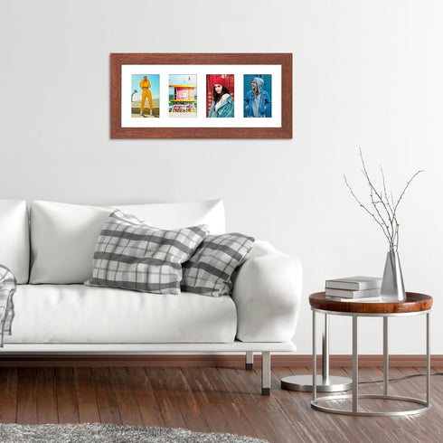 8x20 4 4X6 Picture Frame Display opening Picture Frame Collage,Multi Photo Frame with Mat,Plexiglass,Wall or Tabletop