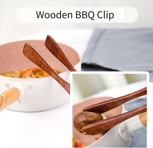 Wooden Tong, Vintage Wood Toaster Tongs, BBQ Meat Clip, Buffet Food Tongs, Kitchen Utensil for Cooking & Holding