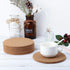 Boao 6 Pcs 6 Inch Round Absorbent Cork Coasters, Wooden Cork Plant Coasters for Home, Drinks Coffee Table Dining