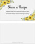 321Done Sunflower Request a Recipe Card: Set of 50, 3.5x2 White Floral Recipe Share Insert Card for Bridal Shower