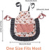 Lovely Flower Pattern Retro Aprons with Large Pockets for Women Girls Cooking Kitchen Bakery Gift
