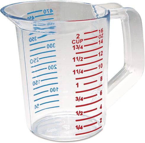 Rubbermaid Commercial Products Bouncer Clear Measuring Cup, 2-Cup/0.5-Quart, Clear