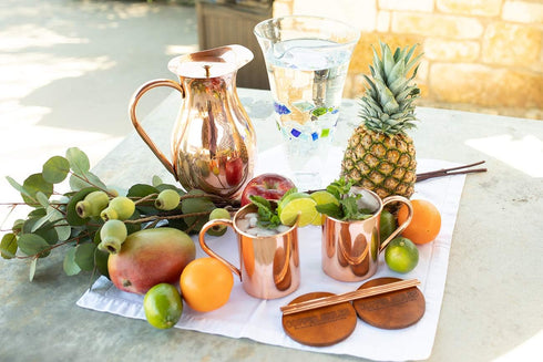 Copper Mules PURE Copper Mug, RAW Copper Interior, Holds 16oz, Ideal for Moscow Mules