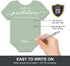 50 (Set 50) Baby Shower Advice & Prediction Cards - For Guests - Green Onesie Double Sided Advice + Predictions Cards