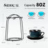 SIDUCAL Espresso Cups Set of 4, 8oz Porcelain Coffee Cups with Saucers, Microwave/Dishwasher Safe
