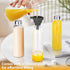 18 oz (6-Pack, PROBTTL Glass Juice Bottles with Lids Refillable Clear Glass Water Bottles with Stainless Steel Airtight