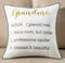 FAVDEC Embroidered Grandma Definition Decorative Throw Pillow Cover, Gift to Grandma 18 Inches