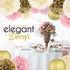 EpiqueOne 22-Piece Tissue Paper Pom Poms Party Set, Pink, Gold & Ivory for Birthdays, Showers & More