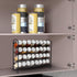 SWOMMOLY 32 386 Set, Countertop, Spice Rack Organizer with Empty Square Glass Spice Jars, White Spice Labels with Chalk