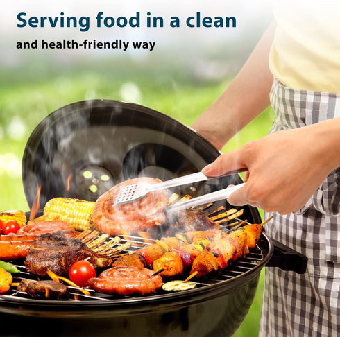 8 Pack Serving Tongs by Tcoin, 9 Inch Functional Tongs for Serving Food at Parties and Holiday Get-togethers.