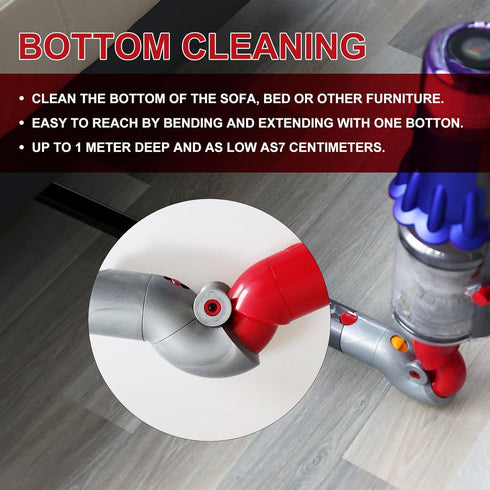 Compatible with Dyson Bottom Conversion Head V7 V8 V10 V11 V15 Vacuum Cleaner, Low Reach Adapter, Vacuum Cleaner Conversion Head Part by Nukisa