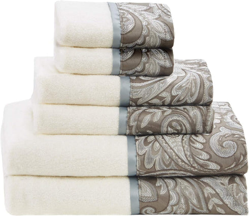 MP73-5310 6 Set 2 2 Madison Park - Aubrey Piece Jacquard for Bathroom, Bath Hand Towels, Washcloths, Spa Luxurious