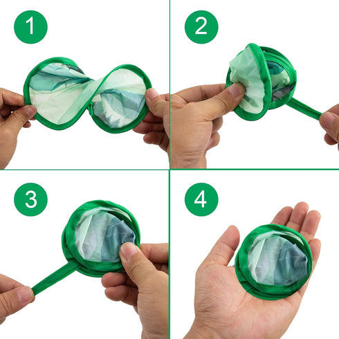 4 Styles Landscape Round Foldable Hand Fan, Japanese Handheld Compact Cooling Fans for Outdoor Events