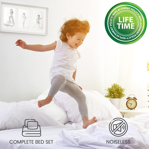 Everlasting Comfort King Mattress Protector, Waterproof with 2 Pillow Protectors Included, Hypoallergenic, Deep Pocket