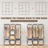 Portable Wardrobe Closet for Hanging Clothes, Free Standing Rack with Cover, 3 Hanging Rods, 6 Storage Shelves, 2 Side