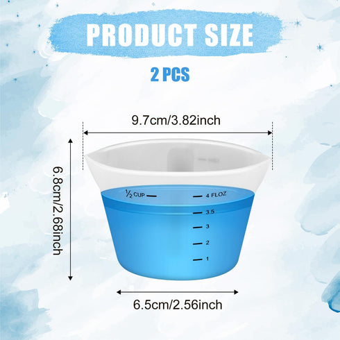 PEUTIER 2pcs 125ml Laundry Measuring Cup, Silicone Laundry Detergent Measuring Cup Reusable Liquid Measuring Cups, No
