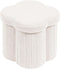 PINPLUS Storage Ottoman Cube Flower-Shaped Boucle Footrest Stool with Hidden Storage, Multi-Functional