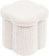PINPLUS Storage Ottoman Cube Flower-Shaped Boucle Footrest Stool with Hidden Storage, Multi-Functional