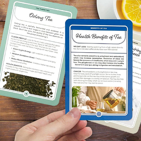 SmarTea Cards - Complete Beginners Guide to Tea - Flashcards on Tea History, Variety, Benefits, Pairing, Gifts
