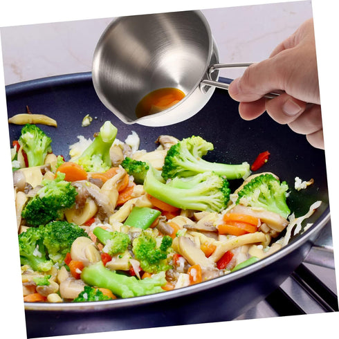 Pour Oil Small Pot, Steaming Pot, Stainless Steel Saucepan for Cooking Milk, Mini Pan